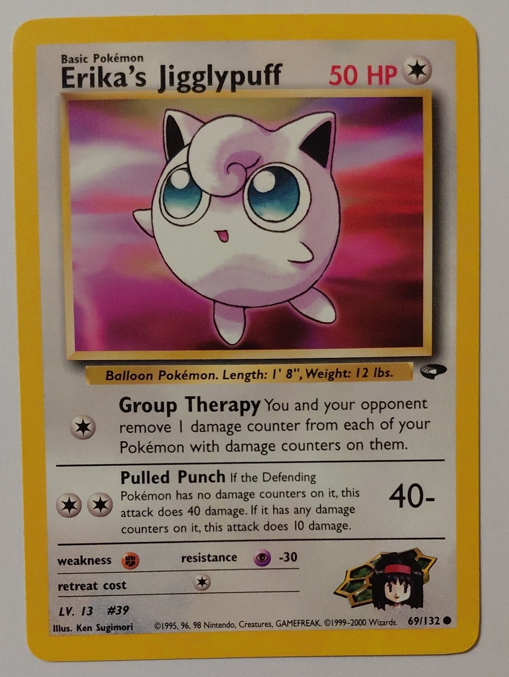 Erika's Jigglypuff Non-holo Card - Gym Challenge